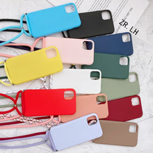 Lade das Bild in den Galerie-Viewer, Matte Handyhülle für's iPhone mit Halskette zum Umhängen in verschiedenen Farben