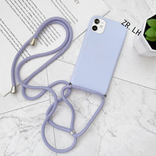 Lade das Bild in den Galerie-Viewer, Matte Handyhülle für's iPhone mit Halskette zum Umhängen in verschiedenen Farben