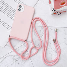 Lade das Bild in den Galerie-Viewer, Matte Handyhülle für's iPhone mit Halskette zum Umhängen in verschiedenen Farben