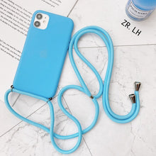 Lade das Bild in den Galerie-Viewer, Matte Handyhülle für's iPhone mit Halskette zum Umhängen in verschiedenen Farben