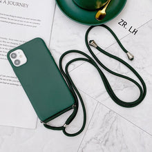 Lade das Bild in den Galerie-Viewer, Matte Handyhülle für's iPhone mit Halskette zum Umhängen in verschiedenen Farben