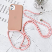 Lade das Bild in den Galerie-Viewer, Matte Handyhülle für's iPhone mit Halskette zum Umhängen in verschiedenen Farben